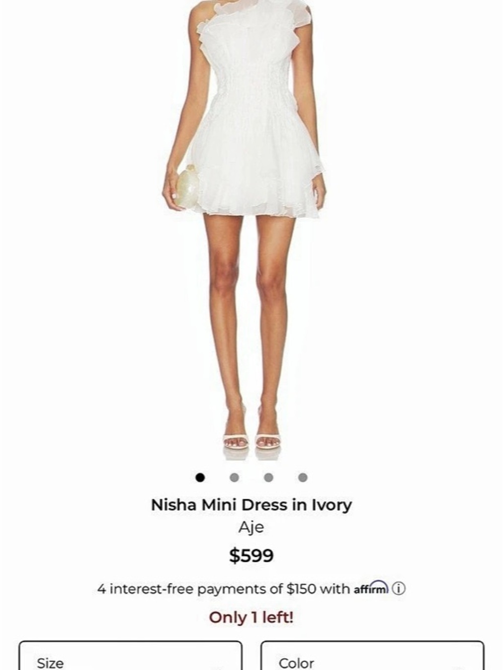 Aje Nisha Mini Dress White Size US0